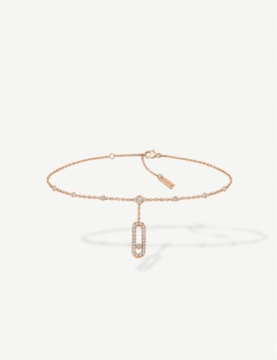 MESSIKA: Move Uno 18ct rose-gold and diamond anklet