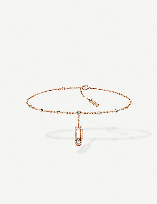 MESSIKA: Move Uno 18ct rose-gold and diamond anklet