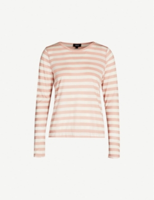 ME AND EM Striped woven jersey top