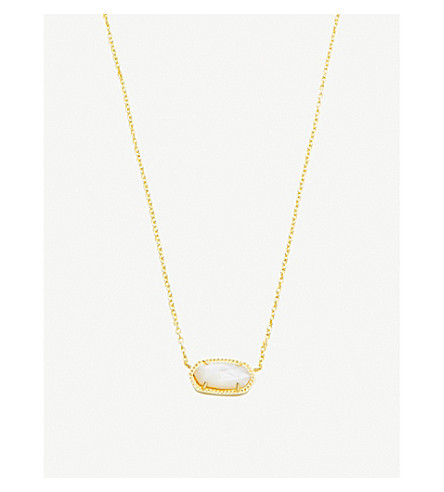 KENDRA SCOTT - Elisa 14ct gold-plated and mother-of-pearl ...