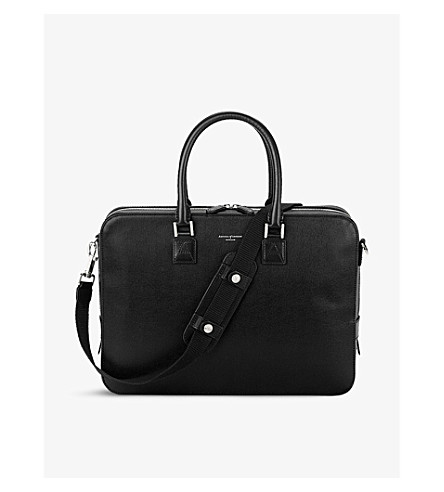 ASPINAL OF LONDON   Mount Street small leather laptop bag