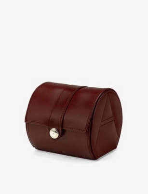 Shop Aspinal Of London Women's Cognac Travel Logo-print Leather Watch Box