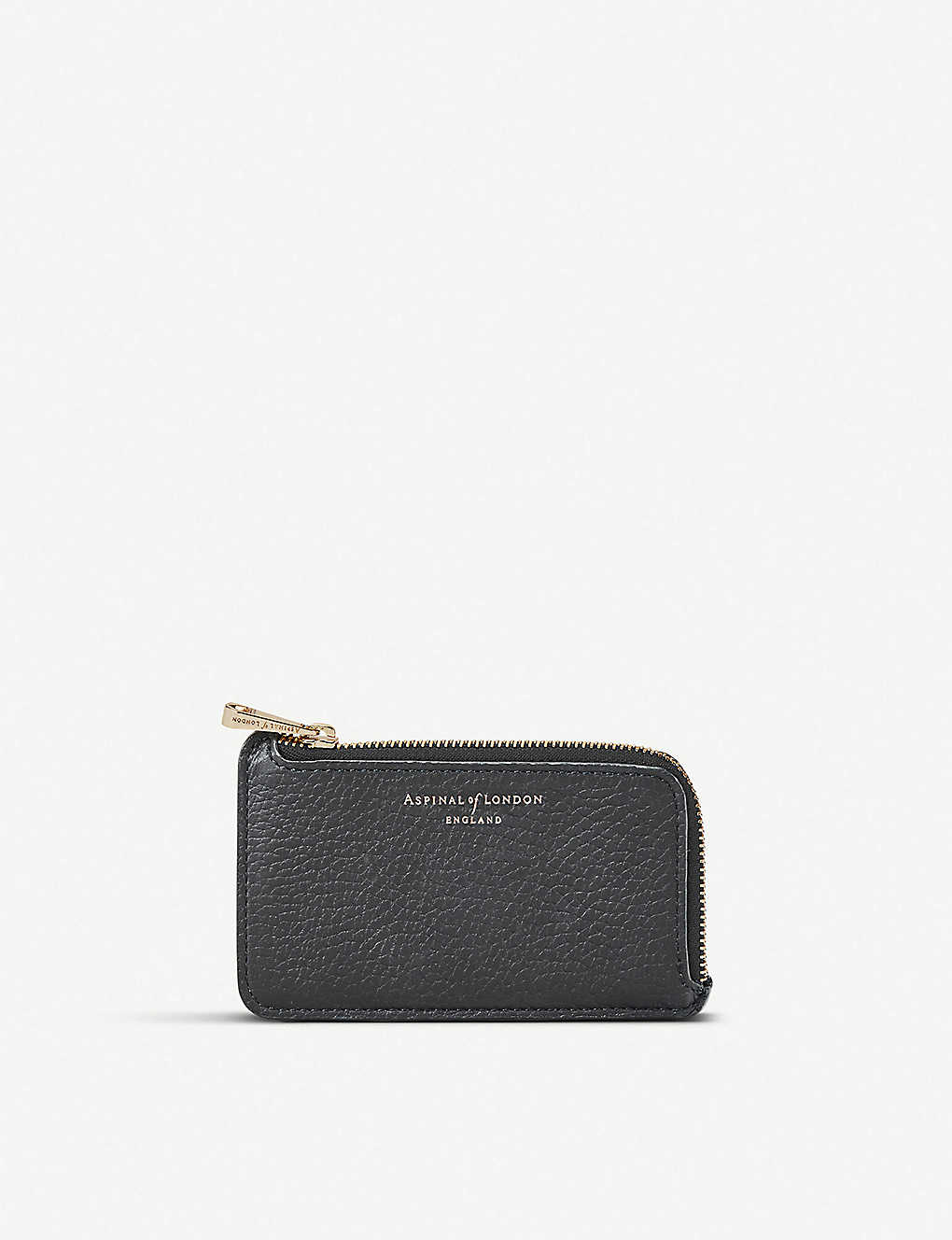 Aspinal Of London Small Zipped Leather Coin Purse In Black