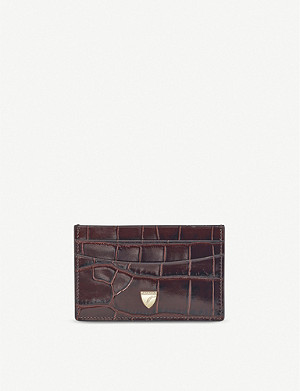 ASPINAL OF LONDON Crocodile-embossed leather credit card holder