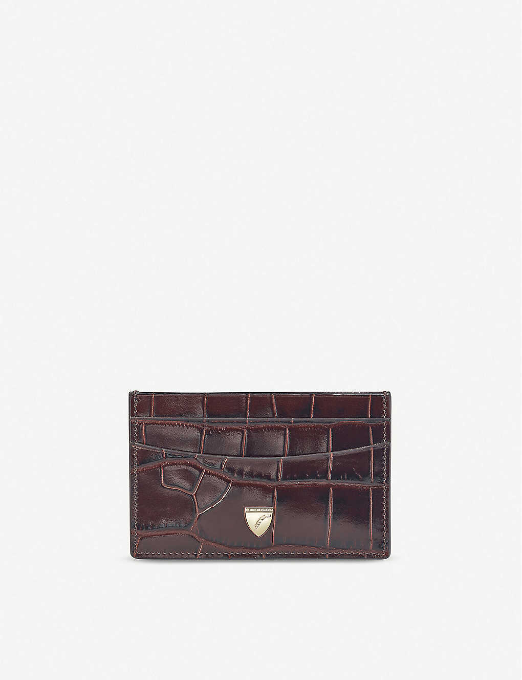 Aspinal Of London Womens Crocodile-embossed Leather Credit Card Holder