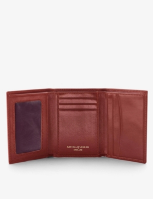 Shop Aspinal Of London Logo-embellished Leather Trifold Wallet