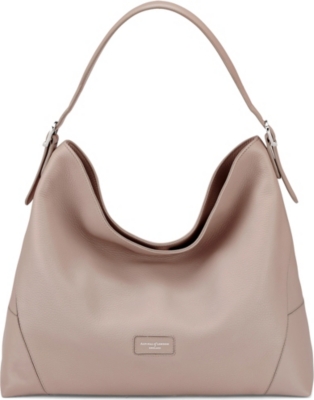 ASPINAL OF LONDON: Hobo pebbled leather shoulder bag