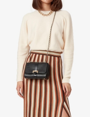 Aspinal Of London Lottie Grained-leather Shoulder Bag In Black