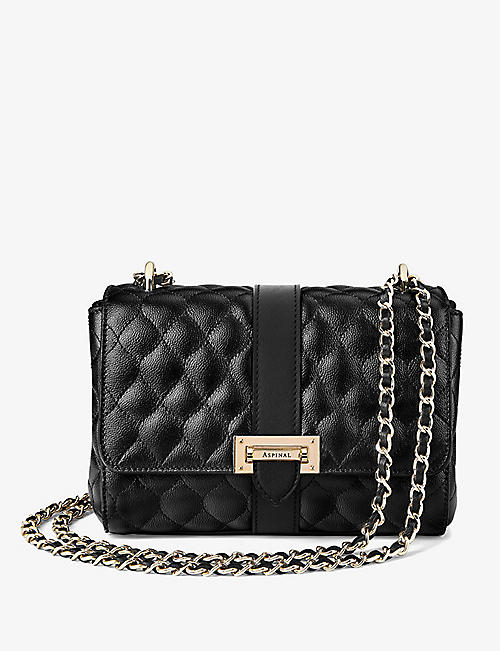 ASPINAL OF LONDON: Lottie quilted leather shoulder bag