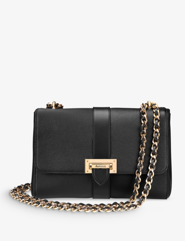 Lottie logo-engraved leather shoulder bag