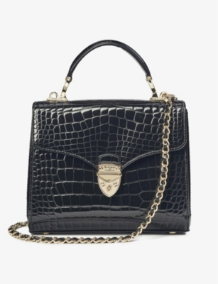 Aspinal Of London Womens Mayfair Midi Crocodile-embossed Leather Bag