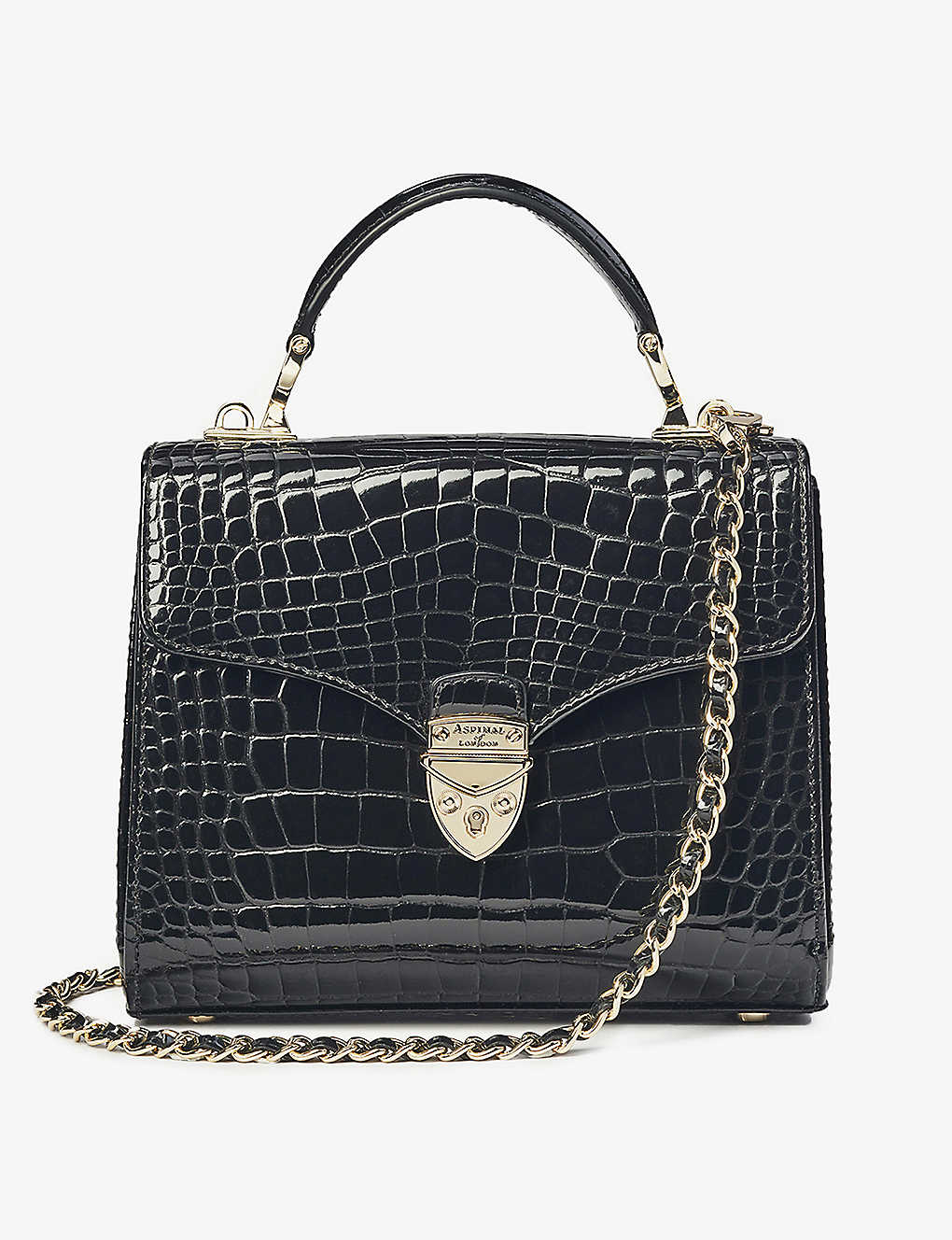 Aspinal Of London Womens Mayfair Midi Crocodile-embossed Leather Bag