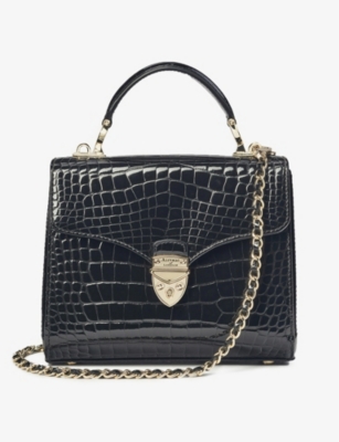 ASPINAL OF LONDON - Mayfair midi crocodile-embossed leather bag ...