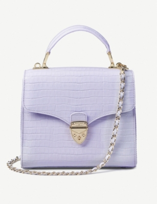 ASPINAL OF LONDON: Mayfair medium croc-embossed leather tote bag