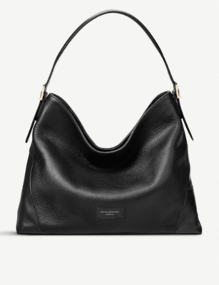 Aspinal Of London Small &#39;a&#39; Leather Hobo Bag In Black | ModeSens