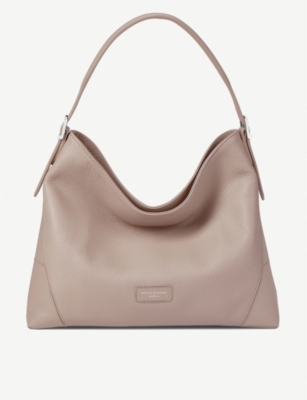 taupe leather hobo bag