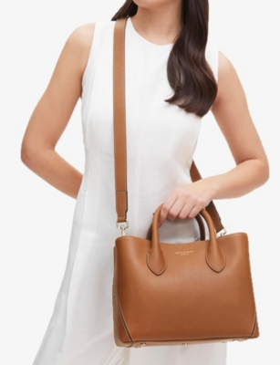 Aspinal Of London Womens Brown London Midi Leather Tote Bag
