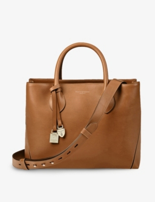 ASPINAL OF LONDON: London midi leather tote bag