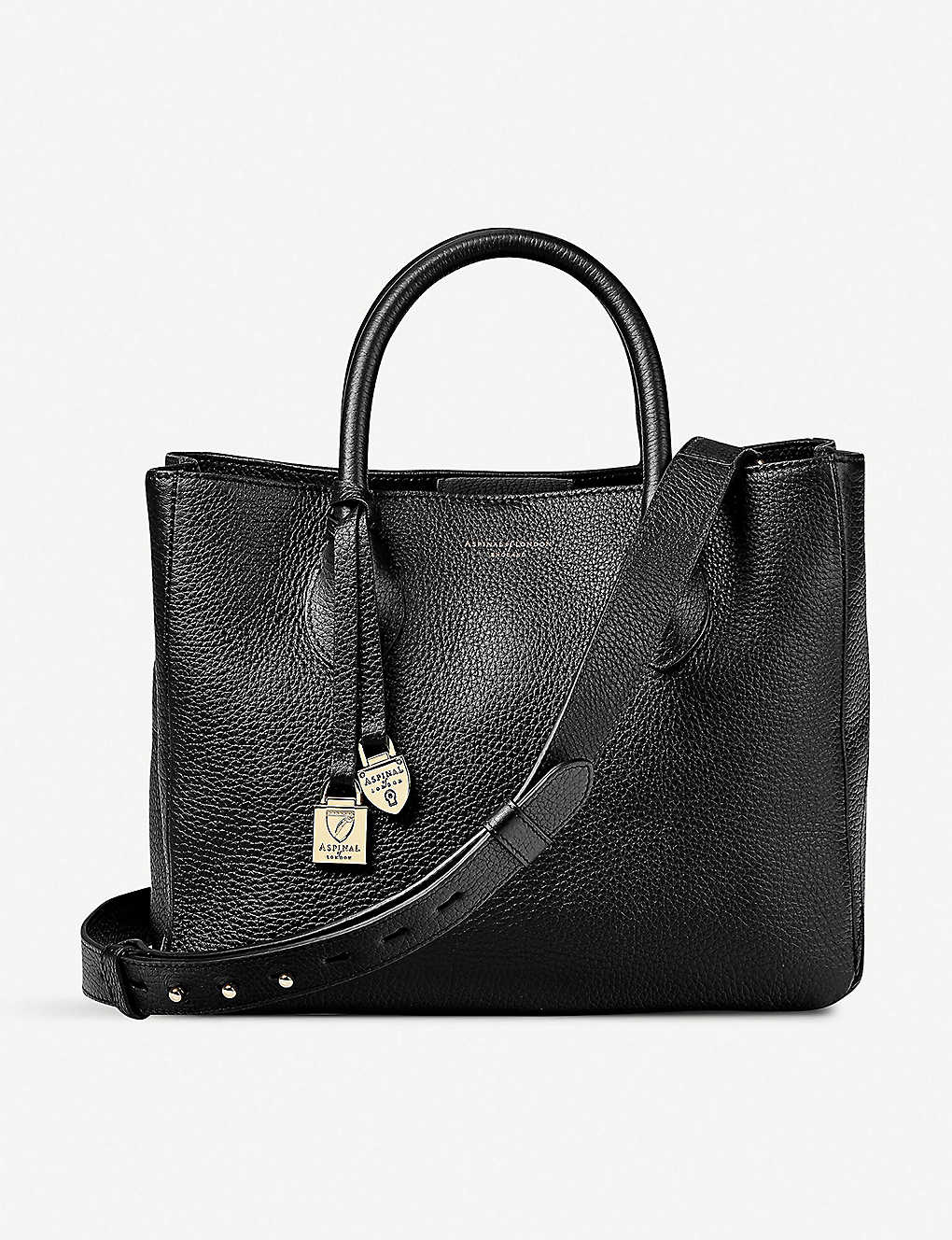 Aspinal Of London London Small Leather Tote Bag In Black