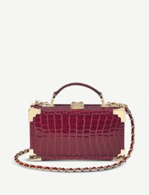 ASPINAL OF LONDON Patent-leather croc print trinket box