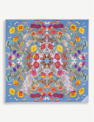 Aspinal Of London Womens Botanical 'a' Floral-print Silk Scarf