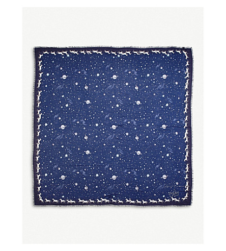 Aspinal Of London Pegasus Constellation silk scarf 140x140cm