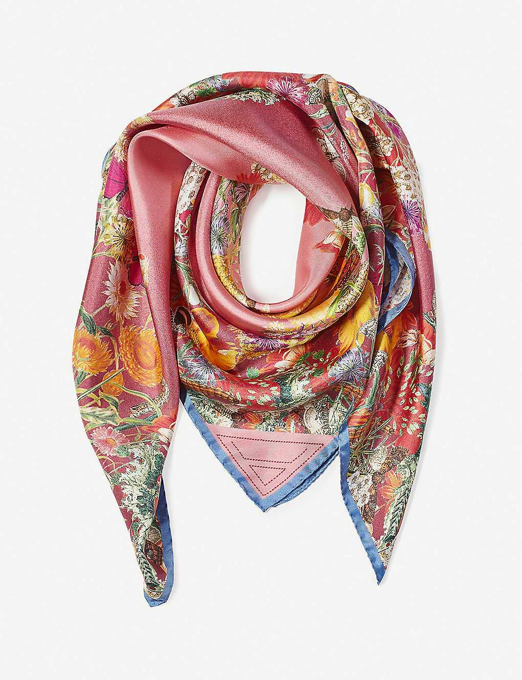 ASPINAL OF LONDON - Ombré 'A' floral silk scarf 90cm x 90cm ...