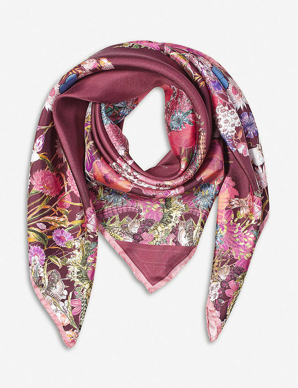 Aspinal Of London Women's Ombre 'a' Floral-print Silk Scarf