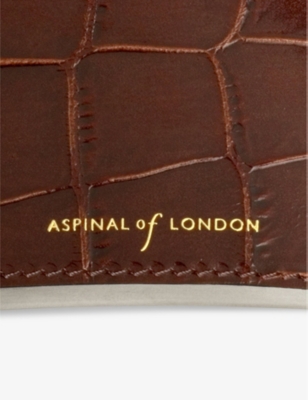 Shop Aspinal Of London Amazon Brown Classic Stainless-steel And Leather Hip Flask