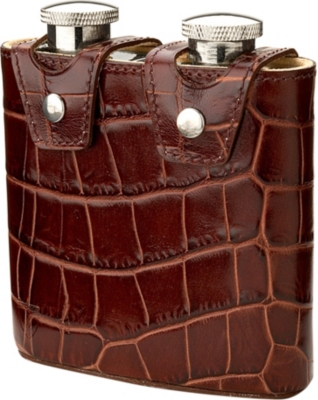 Aspinal Of London Amazon Brown Double Hip Flask