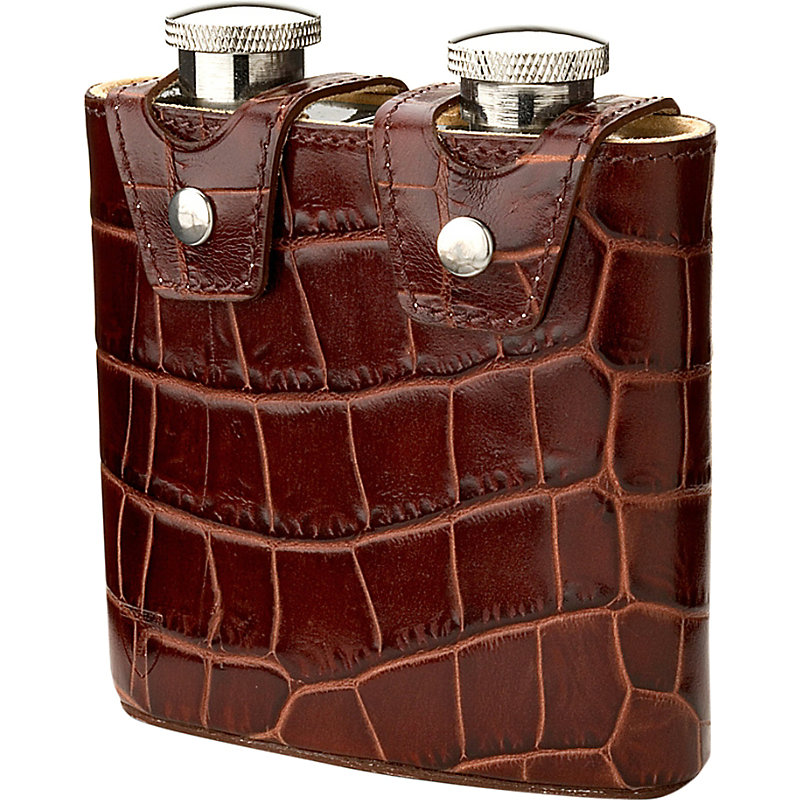 Aspinal Of London Amazon Brown Double Hip Flask