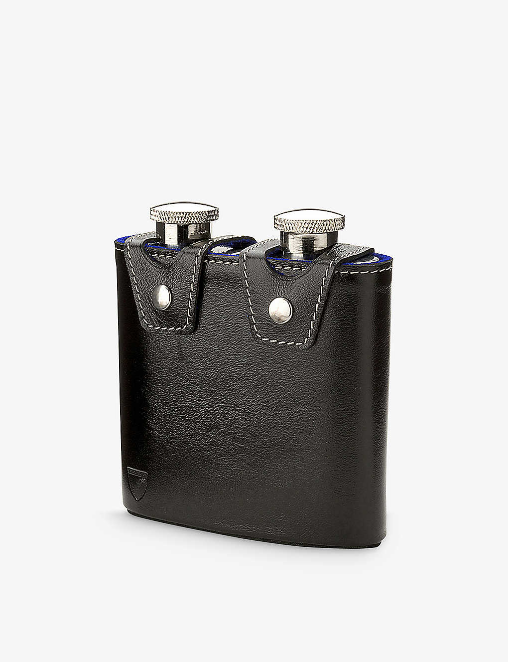 Aspinal Of London Black Double Hip Flask