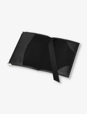 Shop Aspinal Of London Black Logo-print Leather Passport Cover