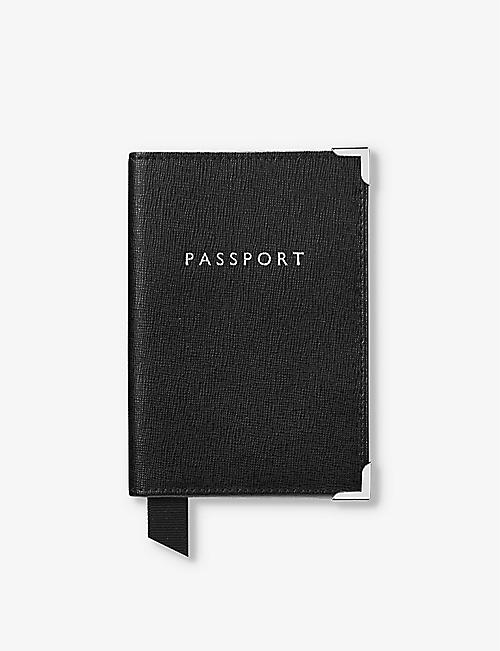 ASPINAL OF LONDON: Saffiano leather passport cover