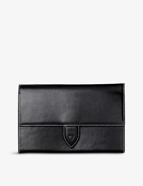 ASPINAL OF LONDON: Deluxe logo-embossed leather travel wallet