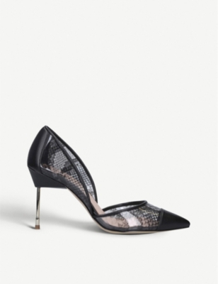 kurt geiger silver court shoes