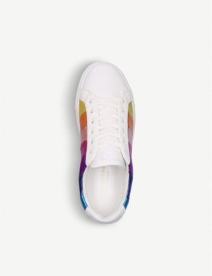 Kurt Geiger Lane Metallic-stripe Leather Trainers In Mult/other
