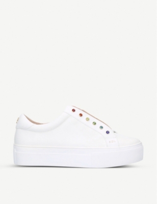 KURT GEIGER LONDON - Liviah rainbow eyelet leather trainers ...