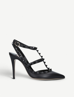 VALENTINO GARAVANI So Noir 100 studded leather courts