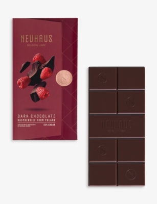 Dark chocolate and raspberry bar 52% 100g