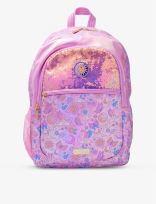 Smiggle Girls Pink Kids Cosmos Collection Woven Backpack