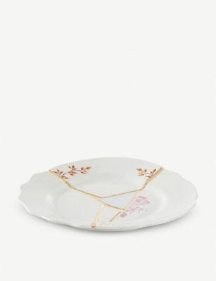 Seletti Kintsugi N1 Porcelain And 24ct Gold Fruit Plate 21cm