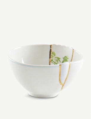 SELETTI: Kintsugi N3 porcelain and 24ct gold bowl 15.2cm