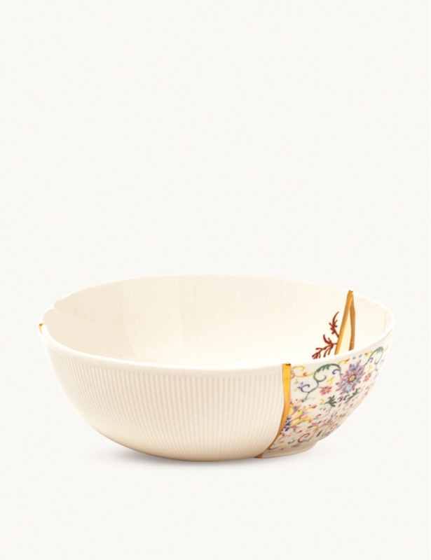 Kintsugi N1 porcelain and 24ct gold bowl 19cm