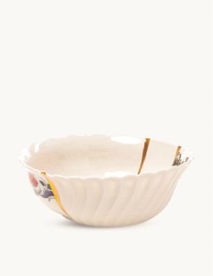 SELETTI: Kintsugi N2 porcelain and 24ct gold bowl 15.2cm