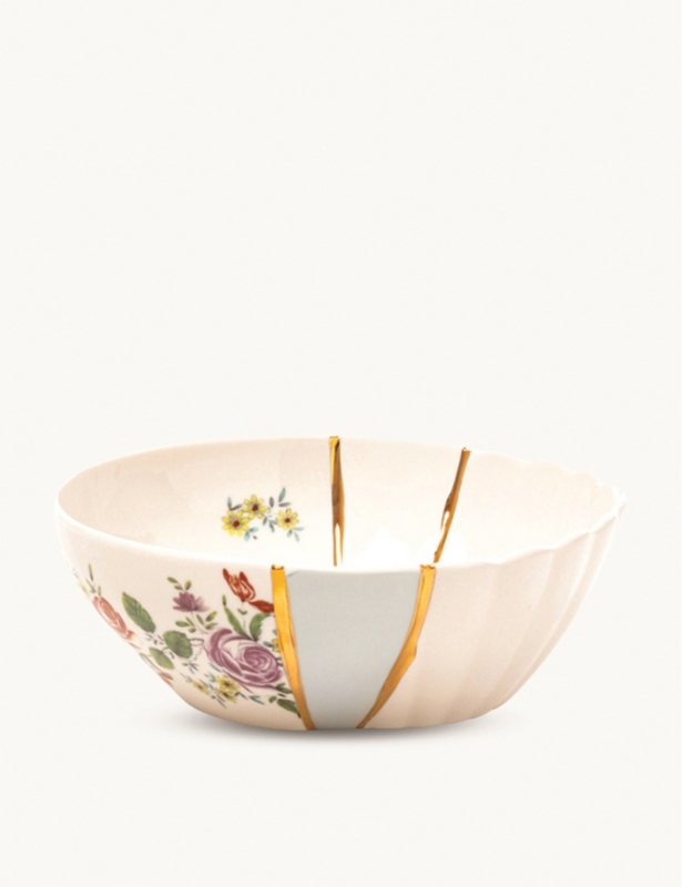 Kintsugi N3 porcelain and 24ct gold bowl 19cm