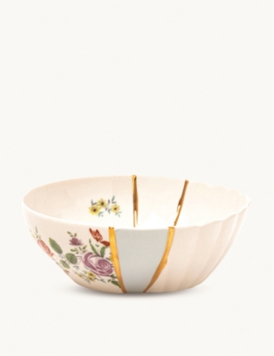 SELETTI: Kintsugi N3 porcelain and 24ct gold bowl 19cm