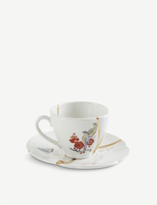 SELETTI Kintsugi N2 porcelain coffee cup and saucer