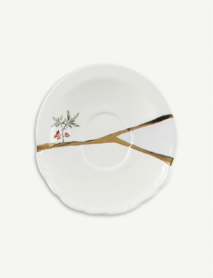 SELETTI: Kintsugi N3 coffee cup with saucer in porcelain