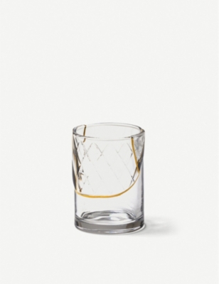 Shop Seletti None Kintsugi Glass And Gold Tumbler